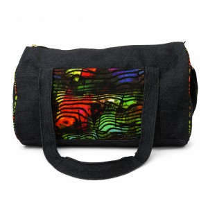 JEILO Travel Bags- Black with Multicolor African/ Kitenge Print
